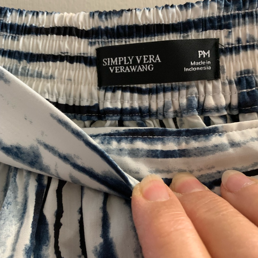 Simply Vera Vera Wang Navy and White Tie-Dye Maxi Skirt - Picture 4 of 5